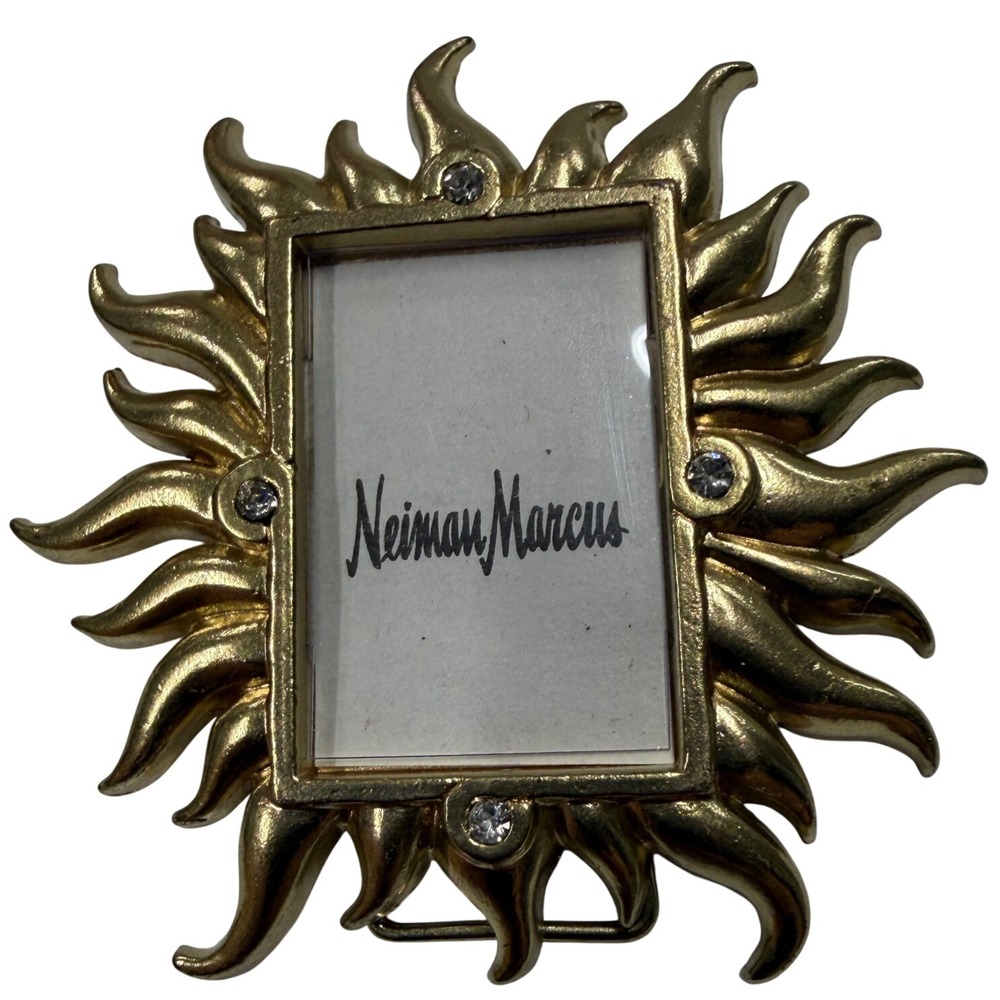 Jay Strongwater Neiman Marcus Gold Sunburst Crystal Mini Picture Frame